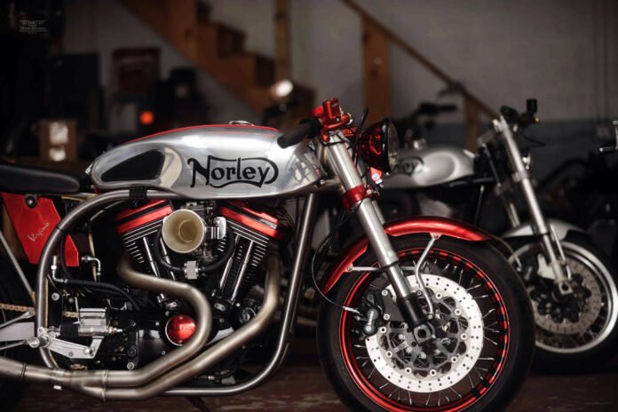 Red & Silver Norley Café Racer by Santiago Chopper